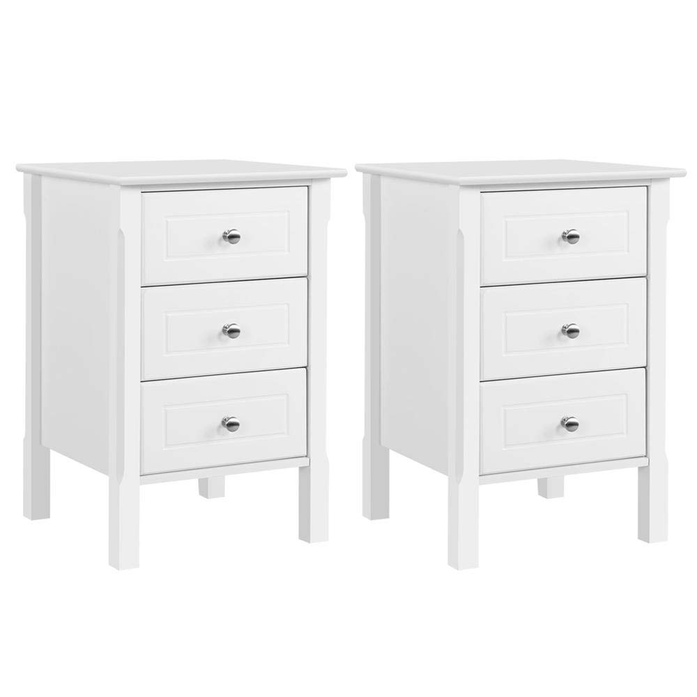 Yaheetech Bedroom Side End Table 3 Drawers Wood Storage Cabinet Nightstand Set Of 2 White Buy Online In Bahrain Missing Category Value Products In Bahrain See Prices Reviews And