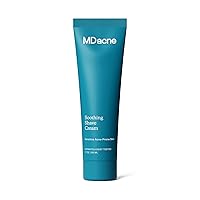 Vista 1 de MDacne Crema de afeitar para piel propensa al acné, calmante, sin aceite, elimina quemaduras de afeitar, cortes e infecciones, reduce la irritación