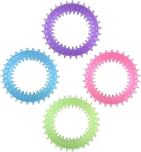 Curious Minds Busy Bags Juego de 6 pulseras con puntas suaves que brillan en la oscuridad, pulsera gruesa y flexible con textura, joyería,