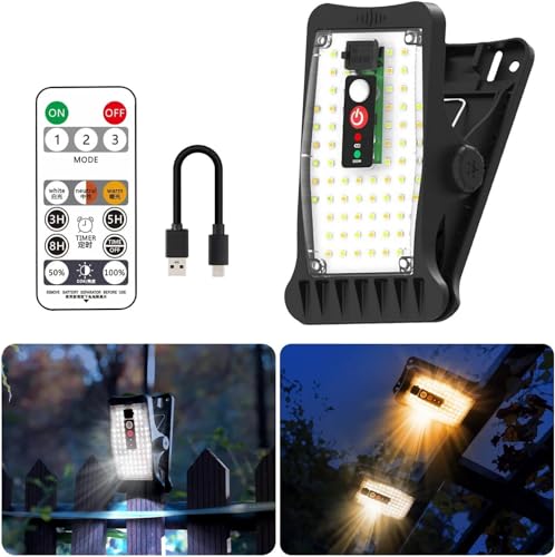 CHAMCHOI ソーラーライト 屋外 センサーライト 屋外 人感 防水 ソーラー クリップ式 70LED 3つ知能モード 3色切替 調光機能 タイマー機能 USB充電可 人感センサー ソーラーセンサーライト 日本語取説 ガーデン/壁掛け/庭先/表玄関/駐車場 地震 津波 台風 防災対応 (1個セット)