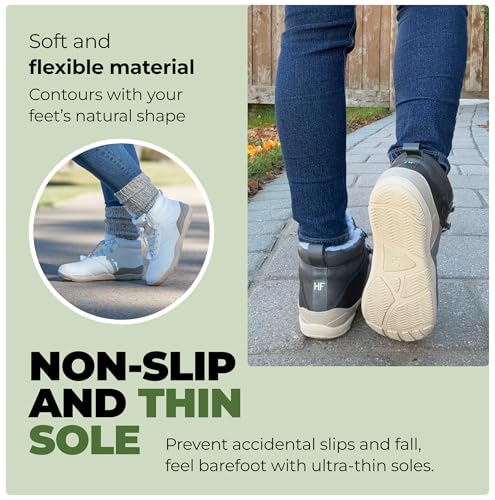HF Azura Ergonomic Supportive Unisex Barefoot Shoes Winter Boots – Wide Toe Box, Minimalist Zero‑Drop Sole, Breathable & Splash‑Proof4