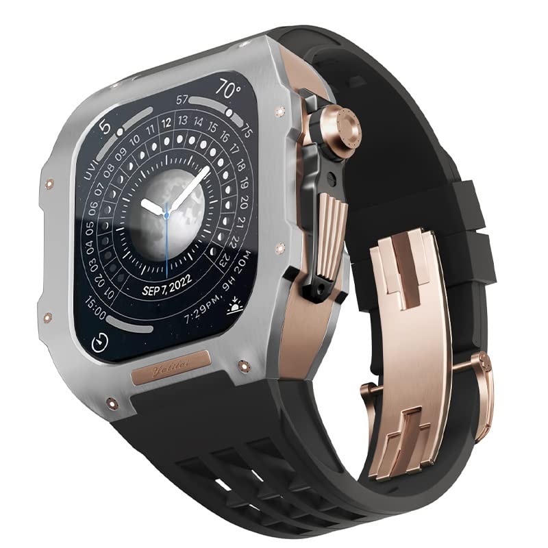 Kit boîtier iWatch 7 en titane et bracelet caoutchouc pour vos activités quotidiennes