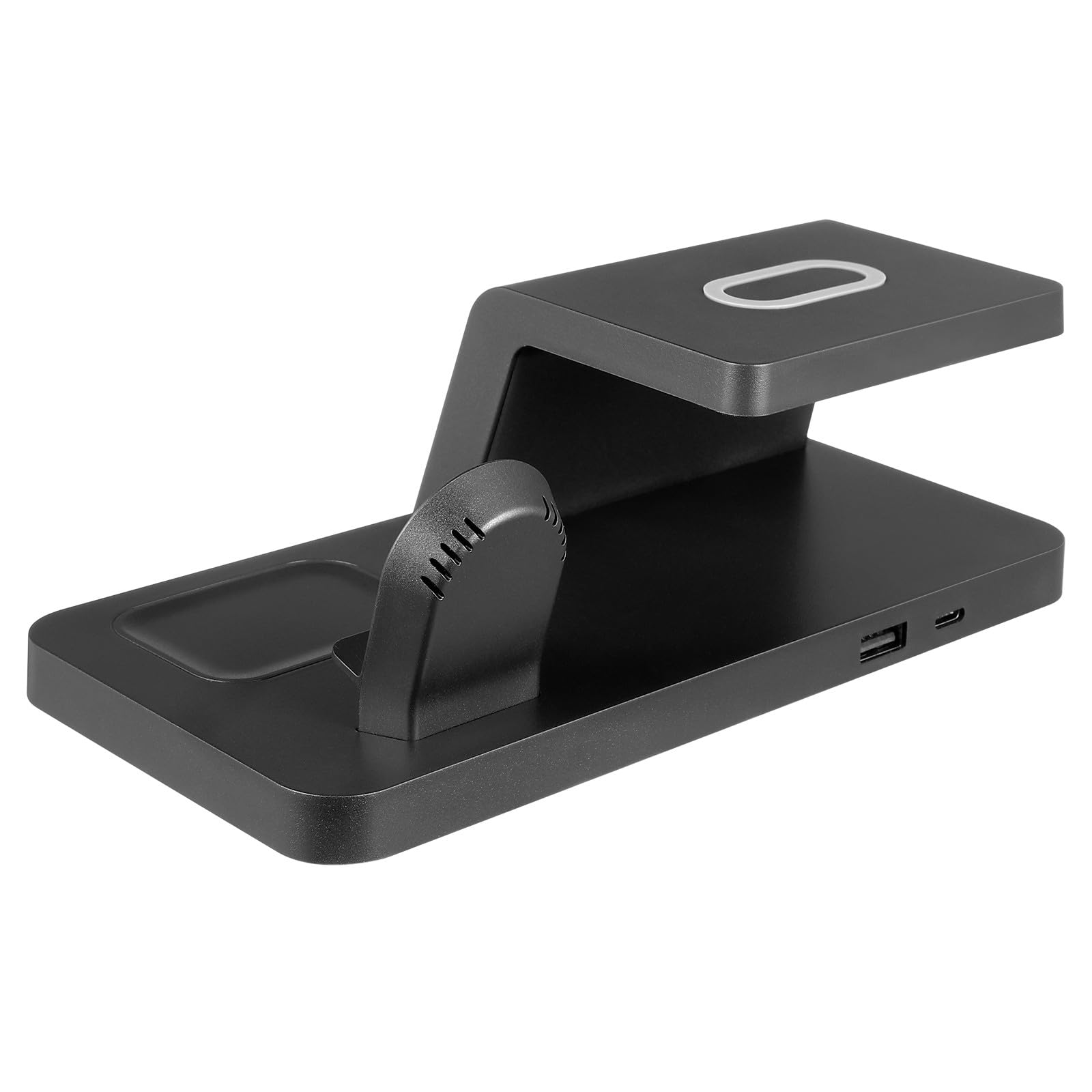 Cargador Inalámbrico 15w Estación de Carga Rápida para Teléfono, Reloj Inteligente y Auriculares Inalámbricos con Base de Carga Multifuncional para Escritorio y Oficina