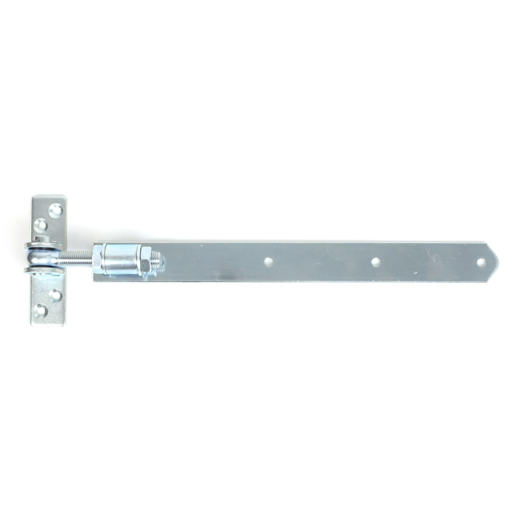 Torbeschlag Set verzinkt 400 mm verstellbare Ladenbänder mit Platten Gartentorfalle Stahl galvanisch verzinkt M16 für Gartentor Zaun Tor