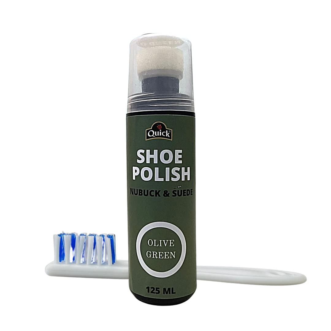 Quick Nubuck and Suede Shoe Polish | Color - Olive Green | Pack 125 ML | Nubuck and Suede Renovator (B0B5M536KR) Amazon Price History, Amazon Price Tracker