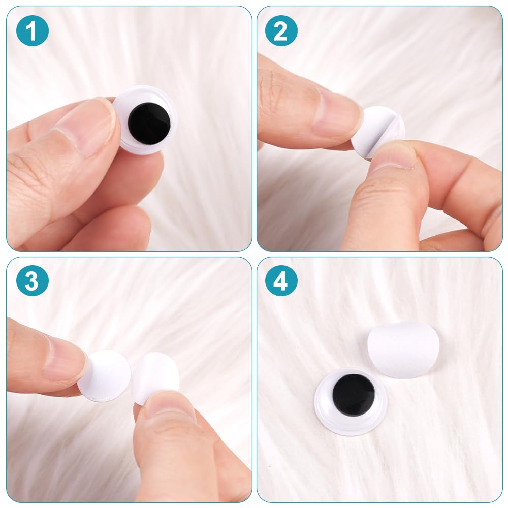Surakey 500 occhi oscillanti 4 mm 12 mm in plastica autoadesivi per