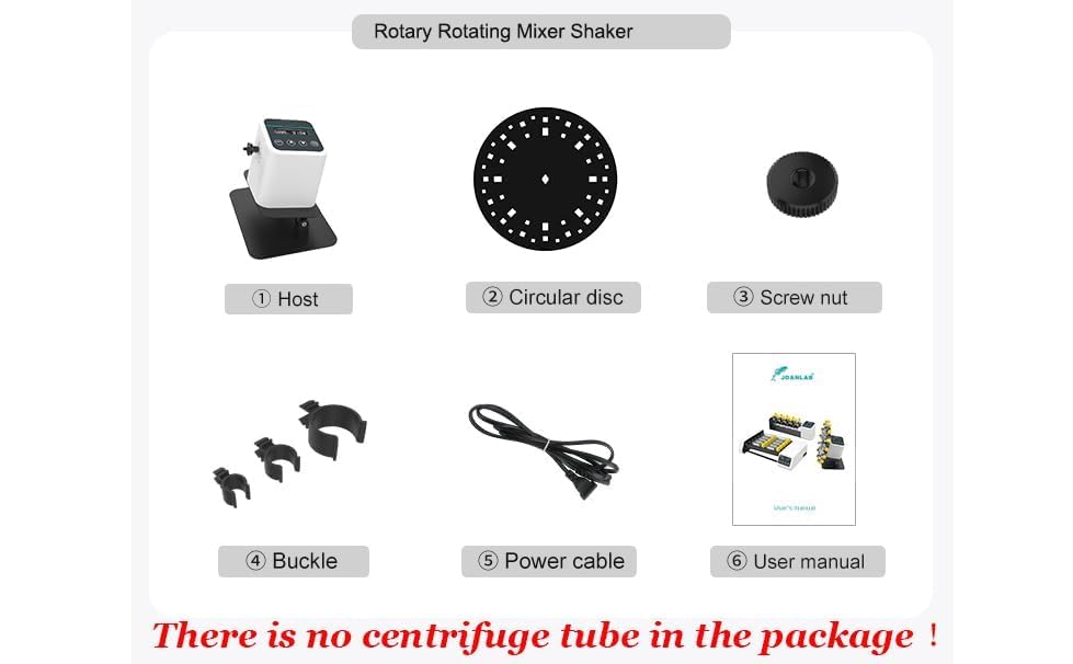 Lab Rotating Mixer Test Tube Rotator Mixer with Brush Motor Rotating Mixer Speed Range 20-80rpm Angle Range 40-80°for Non-Stop Run Brush Motor