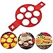 Actualizar Pancake Molds Ring Molde de huevo frito Reutilizable Silicone Non Stick Pancake Maker Anillo de huevo Hacer un pastel rápidamente para que usted ahorre un tiempo valioso (Red 7 agujeros)