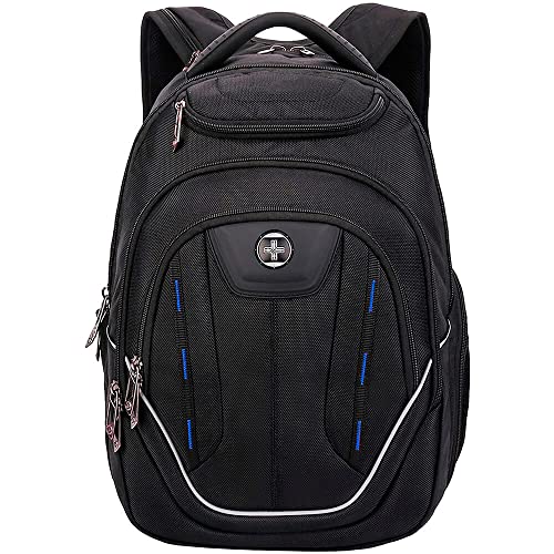 Swissdigital Design TSA-Friendly Large Backpack, Business Laptop Backpack for Men with USB Charging Port/RFID Protection (TERABYTE J16BT-1) One Nation One World