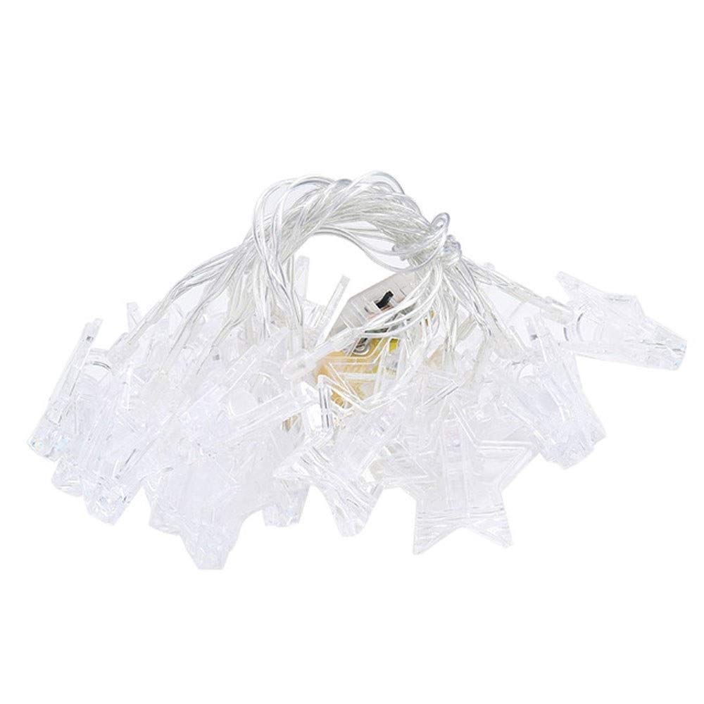 Guirlande Lumineuse LED extérieur et intérieur, Clip Photo, étoile à Cinq Branches, boîte à Piles, veilleuse, éclairage d'extérieur, décorations de Vacances, lumières suspendues, Patio, Convient Noël