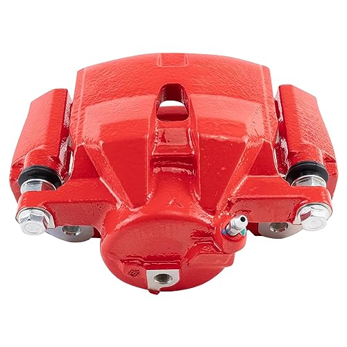 Image of TRQ Front Right Brake Caliper w /Bracket Performance Red Passenger Side | For 2010-2012 Lexus HS250h 2008-2015 Scion xB 2012-2017 Toyota Prius V 2011-2018 RAV4