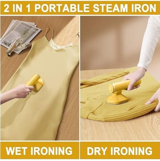 Image of Portable Micro Steam iron, green iron Handheld Garment Steamer, Dry And Wet Wrinkles Removing Lightweight Steamer for Home Office,Fast Heat Mini Ironing Machine