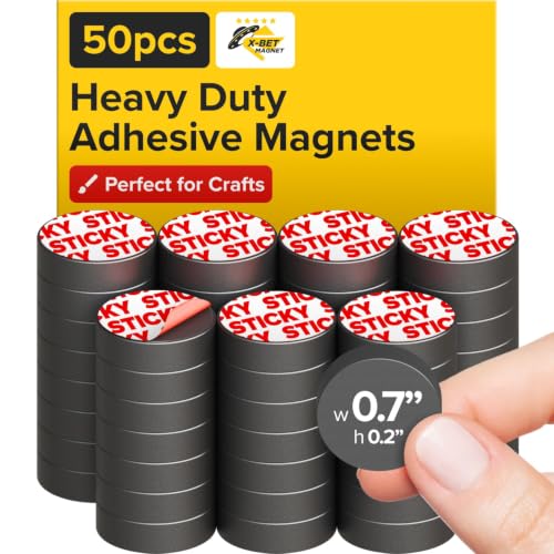 Strong Ceramic Round Adhesive Magnets, 0.7x0.2 (18x5mm), 50 Pcs