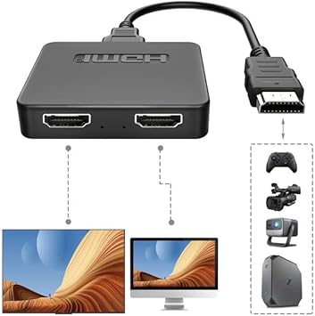 4K HDMI Cable Splitter 1 in 2 Out, NEWCARE HDMI Splitter for Dual Monitors Mirror Only, 1x2 HDMI Splitter HDMI Male to Dual HDMI Female Support Two TVs at The Same Time, for HD 3D LED, LCD, TV