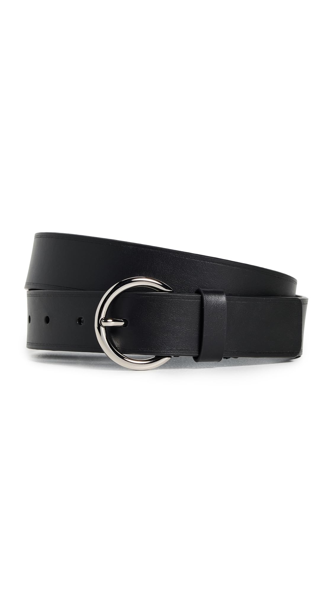 Vince Womens 1 Inch Flat Ring Belt With Heat Crease