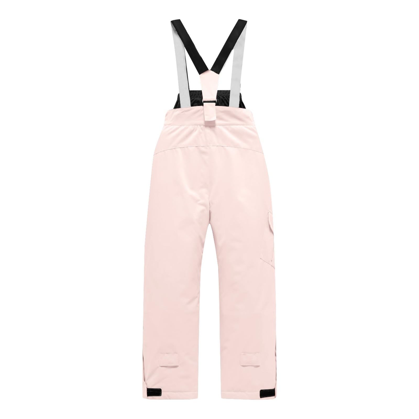 Generisch Pantalon de ski imperméable pour fille et garçon - Pantalon de ski coupe-vent - Salopette doublée - Chaud - Pantalon de neige - Pantalon d'extérieur pour enfants de 6 à 16 ans