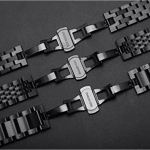 Image of Stainless Steel Watch Band Straight & Curved End 14mm 16mm 18mm 19mm 20mm 21mm 22mm 23mm 24mm Premium Polished Metal Watch Band Bracelet Universal Smartwatch Replacement Strap Men Women