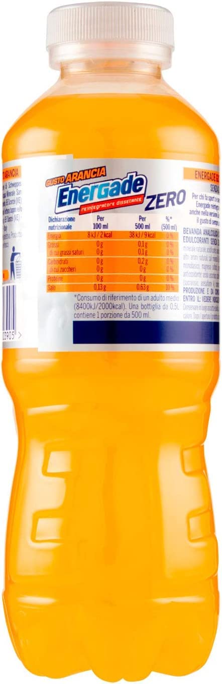 24 x Energade zero Arancia Bevanda Energy Bebida sin azúcar de color naranja