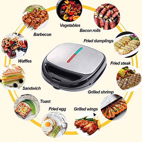 Elektrischer Waffeleisen Sandwich Toaster Maschine 5 In 1, Schnelles Frühstück Abnehmbare Antihaftplatten Premium… – Bild 3