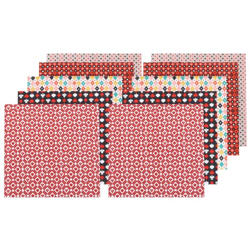 Gadpiparty 10 piezas de tela de algodón para coser y acolchar, bonitos patrones de corazón, decoración y larga duración de servicio, suministros de bricolaje para coser manualidades y hacer bolsas