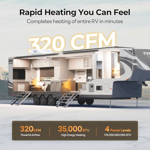 Image of FOGATTI Camper Furnace 35,000 BTU for Camper, Motorhome, RV Owners | Anti-explosion Ignition Procedure, Easy Installation for Motorhome & Travel Trailer,Cold Weather Camping,Winter RV Living