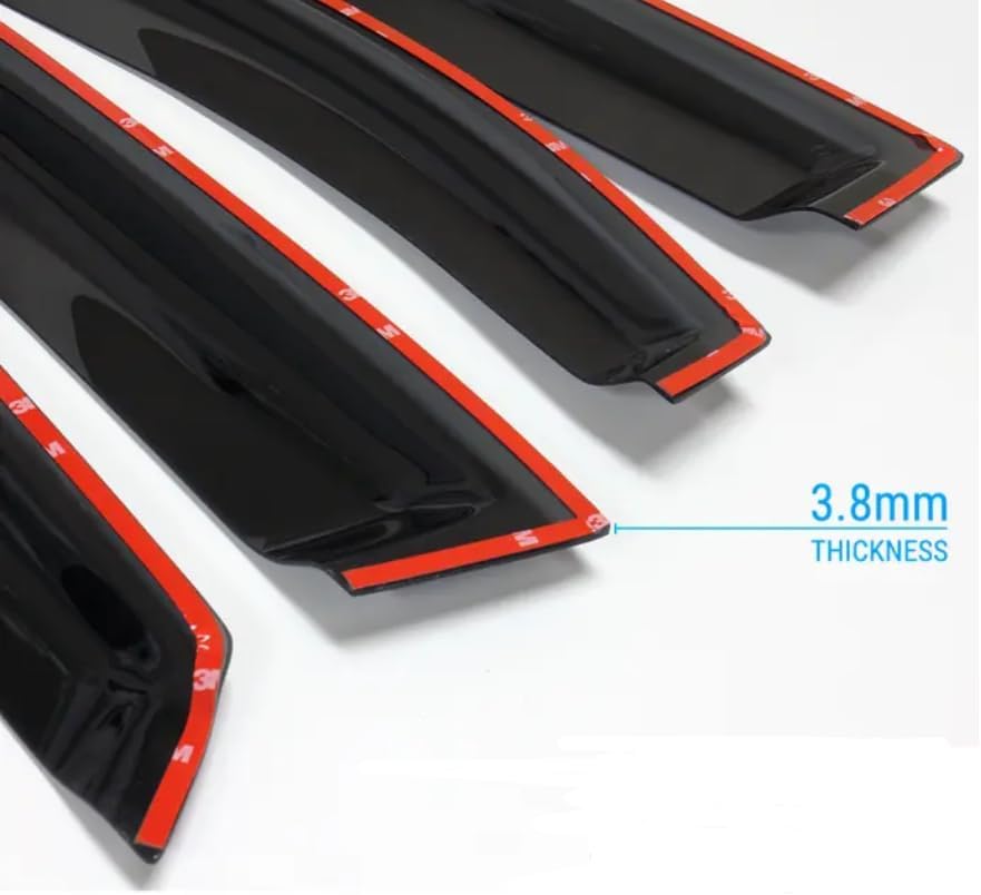 Generic Smoke Window Sun Vent Visor Rain Guard Deflector for Dodge Grand Caravan 08-20, black