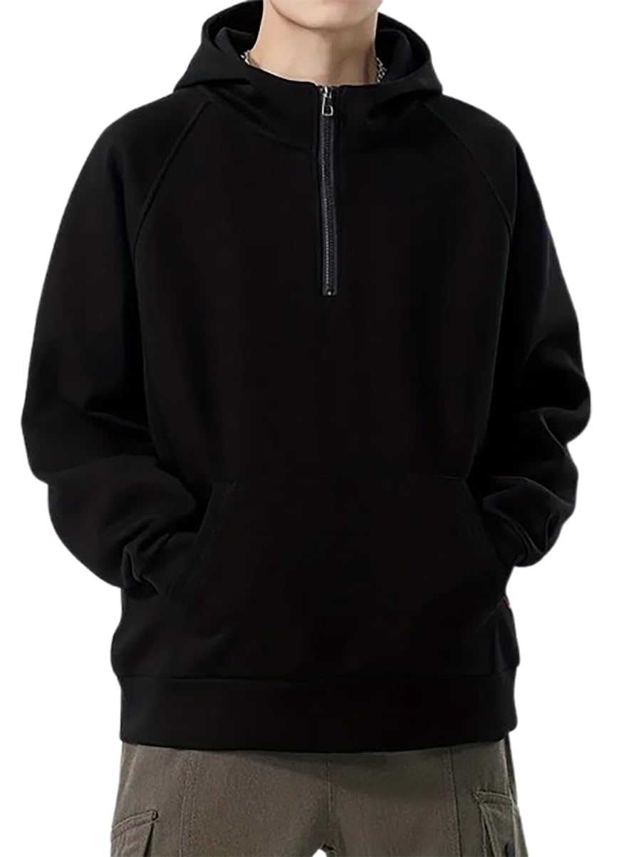 trillion Half Zipper Hooded Sweatshirt for Men (Regular Fit | Polyester Blend)-picture-33