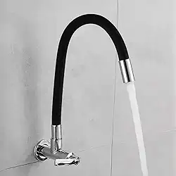 Torneira Monocomando Bica Flexível 50cm Aço Inoxidável 304 Torneira Bica Flexível Jato Uniforme Ideal para Cozinha e Lavanderia Preto