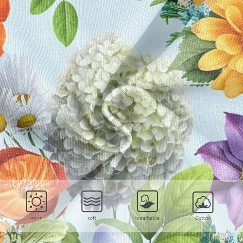 Vibrant Flowers Colors Roses Blue Girls Underwear Toddlers 2t Cotton Little Girl Panties Colorful Underpants Briefs3