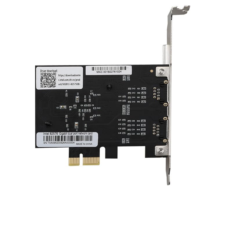 Tarjeta de Red PCIe de Doble Puerto 1 Gbps con Chipset Intel 82576, Adaptador Ethernet Gigabit Convergente, 2 Puertos RJ45 para Servidor, Compatible con Windows / Windows Server / Linux / FreeBSD / DOS miniatura 3