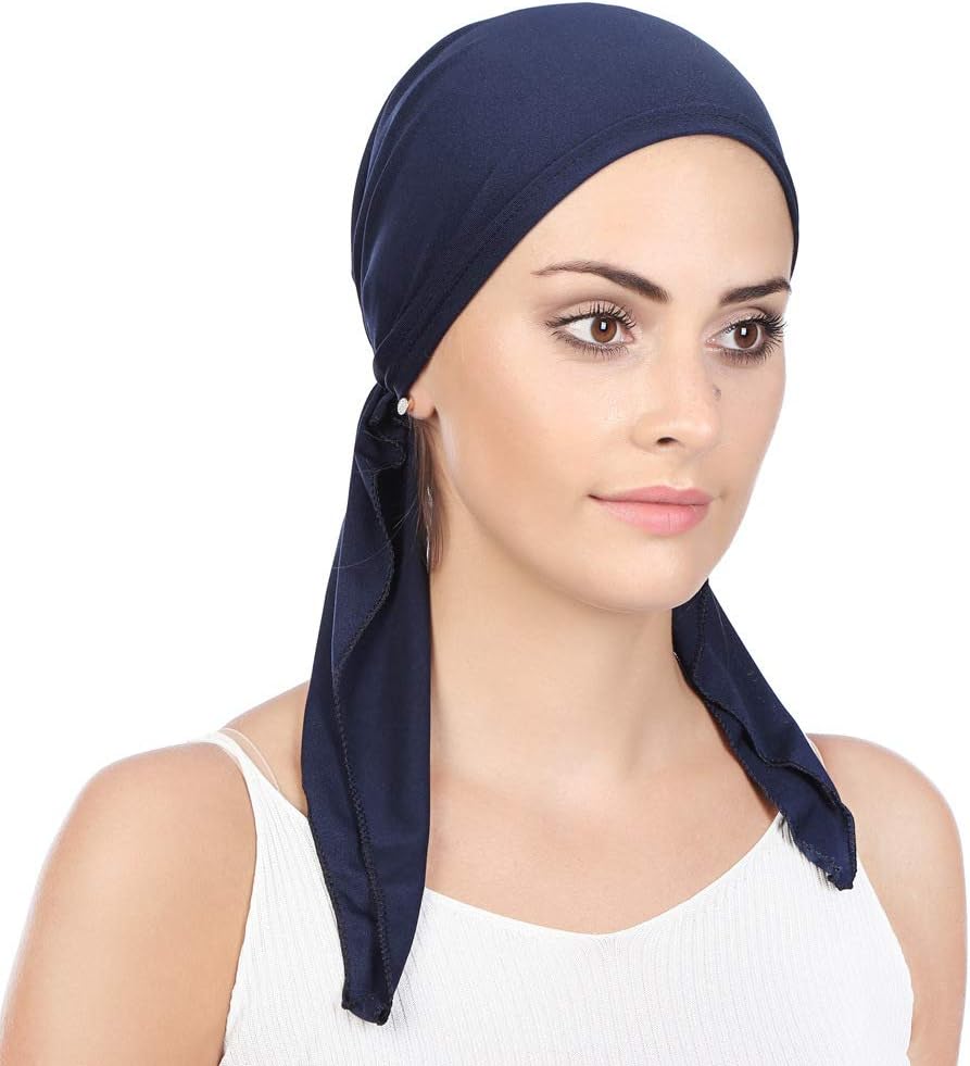Qhome Womens Rhinestone Head Scarf Head Wrap Chemo Cap Spandex Bandana Du Rag - Image 5