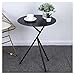 Nordic Simple żElazny Stolik Kawowy, OkrąGłY Salon Sofa Stolik, Metalowa Rama Mini Stół PrzekąSkowy Do Sypialni Kuchnia 56,5 (H) X 45 (W) Cm,Black