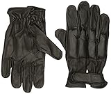 MFH 15615 Security Lederhandschuhe mit Quarzsand (Schwarz/L)