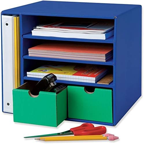 Classroom Keepers Management Center, 4 Slots and 2 Drawers, Blue, 12-3/8"H x 13-1/2"W x 12-3/8"D, 1 Center
