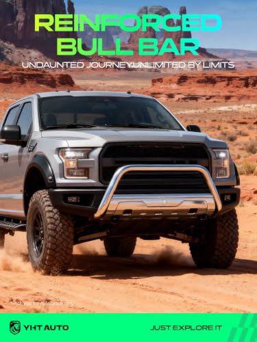 Image of YHTAUTO 3 inch Bull Bar Push Bar with Skid Plate Light Mount Fit Nissan Frontier 2022 2023 2024 2025 2026, S /S 304 Brush Guard for Truck Front Bumper Off Road Accessories