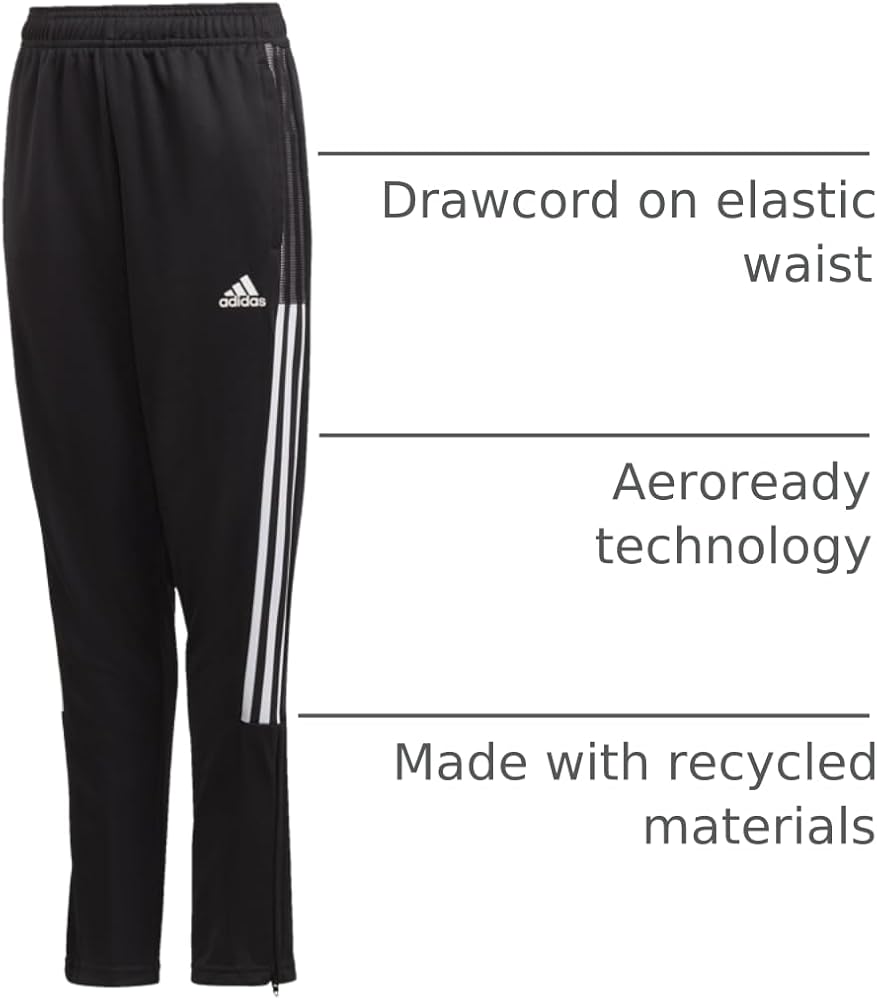Amazon.com: adidas Kids Tiro 21 Track Pants, Black/White, Small