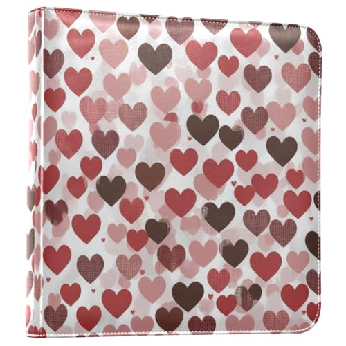 Álbum de Fotos Scrapbook Autoadhesivo DIY FLildon 40 Páginas 11.8x11.2 Pulgadas Cover de Cuero PU Rojo Negro Corazones Día de San Valentín miniatura 1