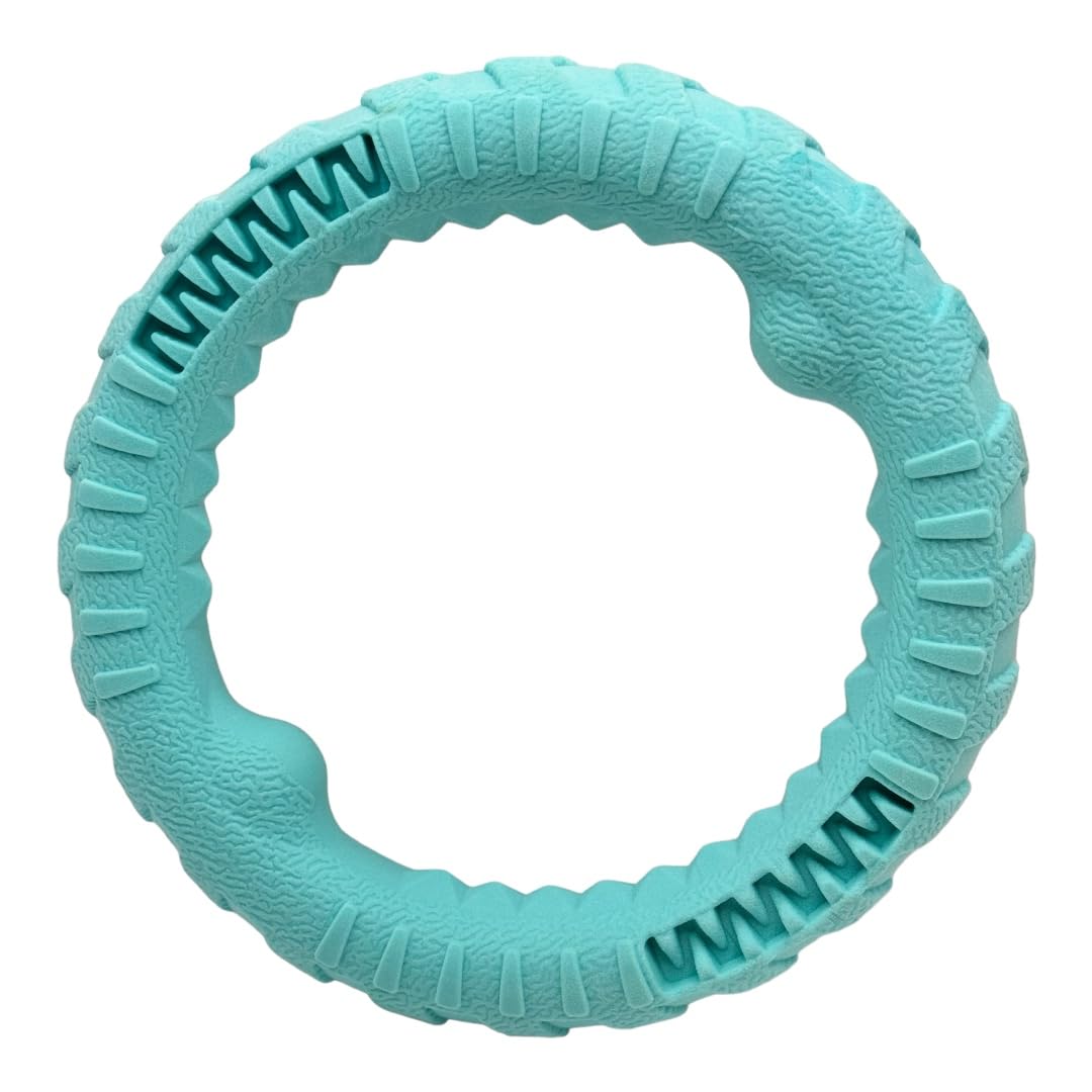 Pet Guru® Pet Dog Training Ring Anti-Bite Floating Toy Puppy Summer Pet Training Outdoor Durable Chew interactive Training Activity Toy (SEA BLUE