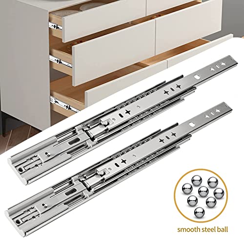 Guías telescópicas para cajones de cocina con amortiguador de cierre suave 4