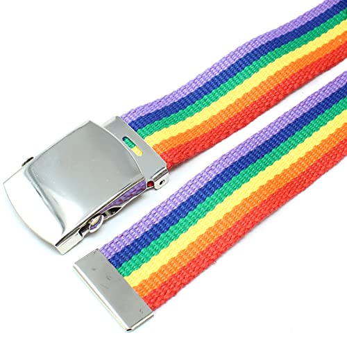 Image of BC Belts Canvas Web Belt with Chrome Buckle 54 inch Long | Fully Adjustable Military Style
