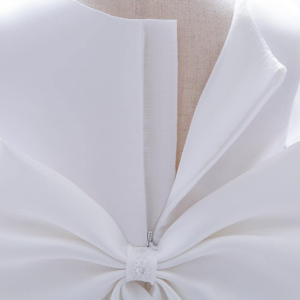 Lito Angels Vestito Damigella Abito da Festa Cerimonia Elegante per Bimba e Bambina, Bianco