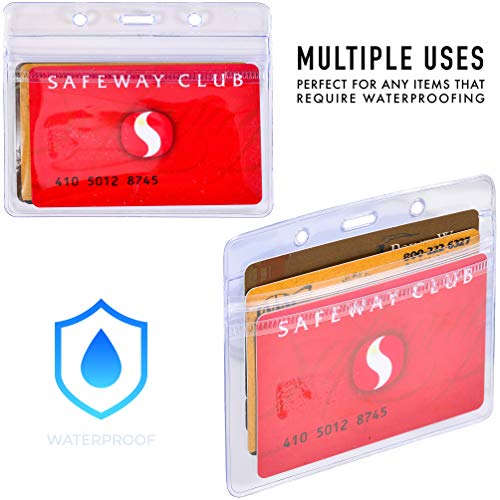 See-It! 330 Pcs Make 110 Name Tag Holders With Lanyards And White Insert Cards, Horizontal Clear Plastic Badge Protector Id Holder Waterproof Heavy Duty Reusable Business School Church Conference #TOP4