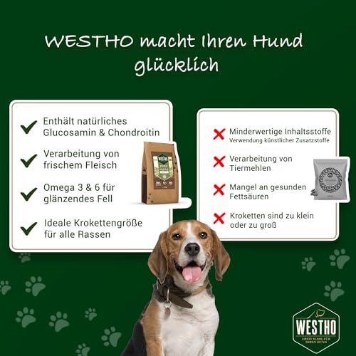 WESTHO Trockenfutter Pure Ente & Reis 12 kg | 67% Ente in Lebensmittelqualität | Getreidefrei | Bei Unverträglichkeiten und Allergien | Für Jede Rasse und Alter geeignet