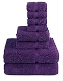 TURKUOISE TURKISH TOWEL 8 Piece Turkish Luxury Turkish Cotton Towel Set - Eco Friendly, 2 Bath Towels, 2 Hand Towels, 4 Wash Clothes by (Plum)