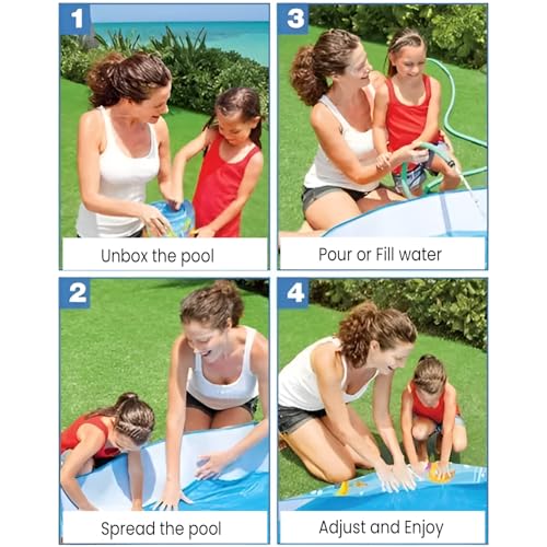 Image of P FOR POGU 6' x 1'3 inch Ocean Play Snapset Pool Air Inflatable Tube with 37 inch Height & 958L Capacity Swimming Floater Bathtub Swim Float Water Tub for Outdoor 3+ Year Kids & Adults (Pack of 1)