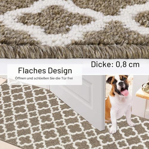 SHACOS Läufer Flur rutschfest 60x240 cm, Teppichläufer waschbar, Braun – Ansicht 3