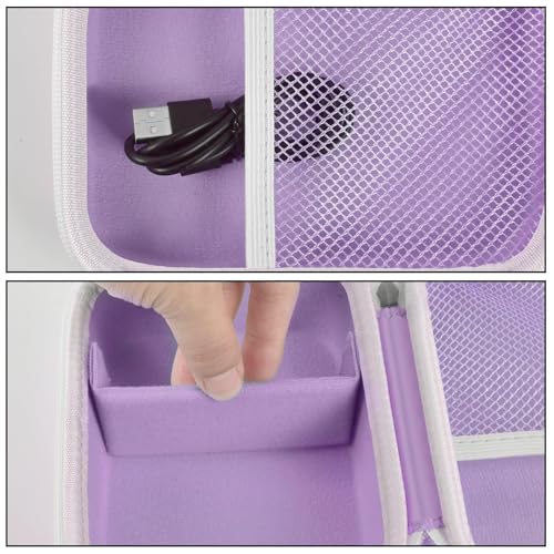 Image of Boobowl Hard Case for Phomemo M110 /M110S Label Maker, Case Only | Organized Label Roll Storage, Mesh Pocket for Charging Cable, Home Office Inventory, Small Business - Purple