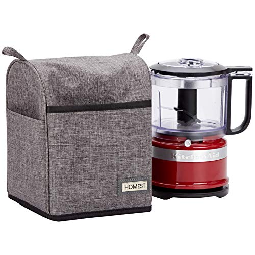 HOMEST Food Processor Dust Cover with Accessory Pockets Compatible with KitchenAid 3-5 Cup, Grey (Dust Cover Only, Patent Pending)