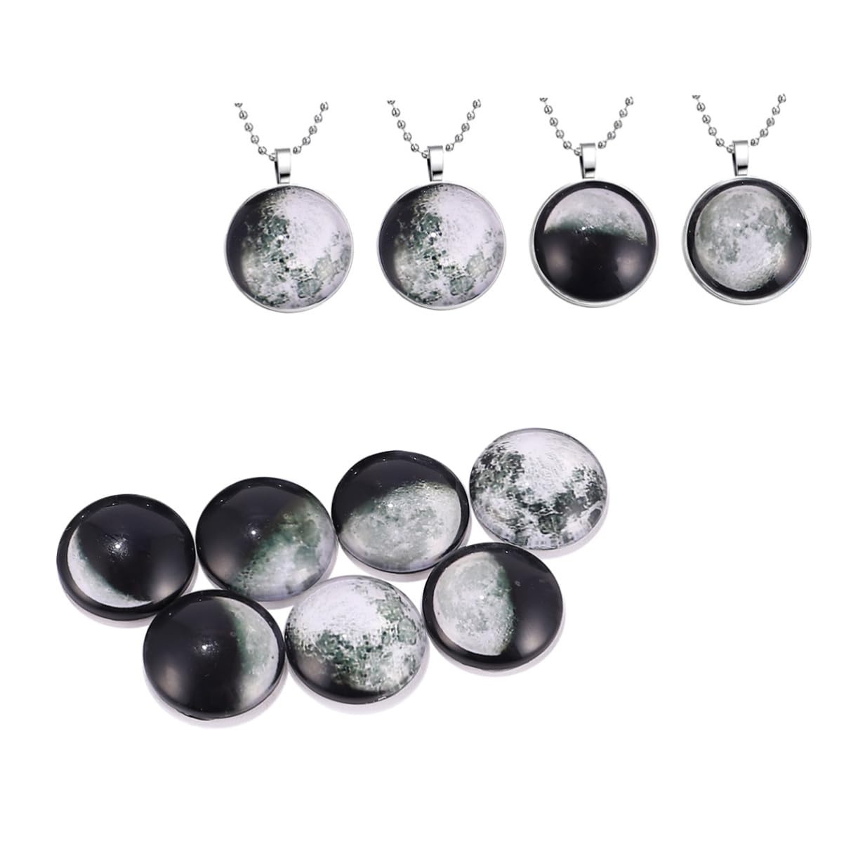 STOBOK 200stücke Bedruckte Glas- Mond-eklipse Kreative Bastelsteine Mit Einzigartigem Design Für -schmuck Und Bastelprojekte Vielseitig Einsetzbar Für Schmuckherstellung Und Dekoration