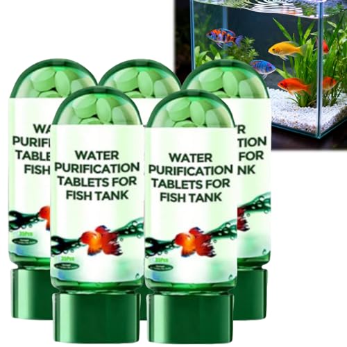 Powerful Aquarium Water Purification Tablet,Water Purification Tablets for Fish Tank,Aquarium Remover,Remove All Kinds of Turbidity from Fish TankWater (5PC)